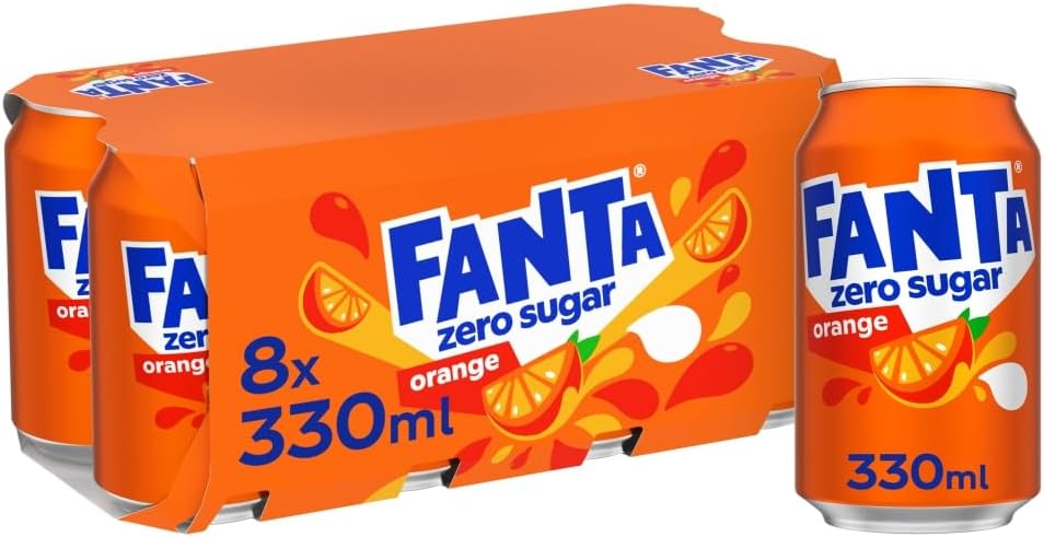 Fanta Zero Orange, 8 x 330ml