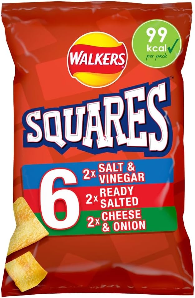 Walkers Squares Variety Multipack, 6 x 22g