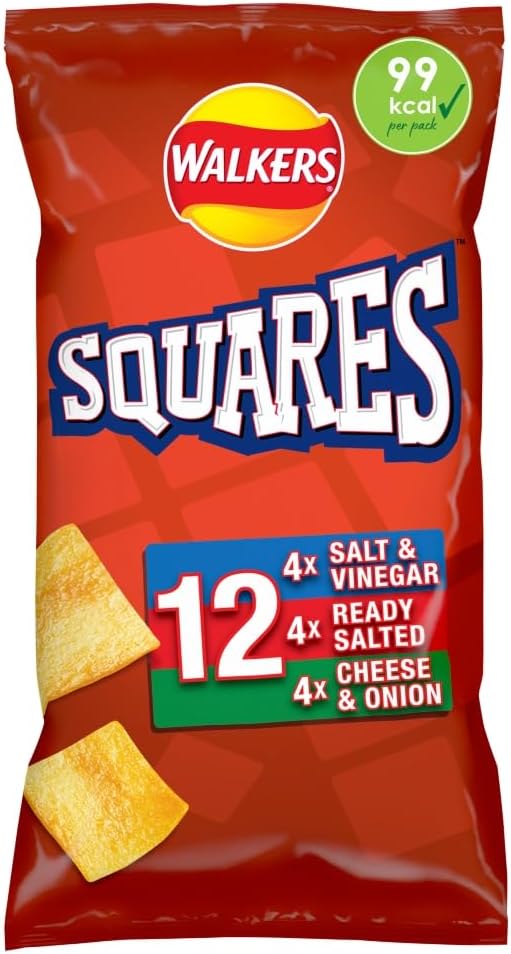 Walkers Squares Flavour Potato Snacks 12 x 22g