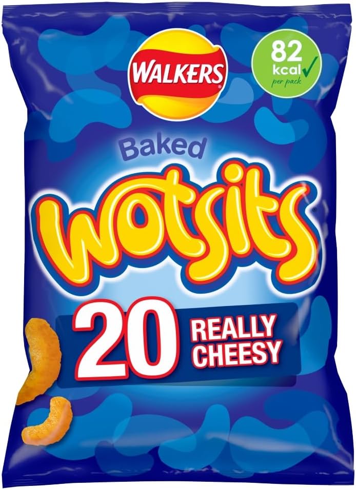 Walkers Wotsits Really Cheesy Multipack Snacks Crisps 20x16.5g