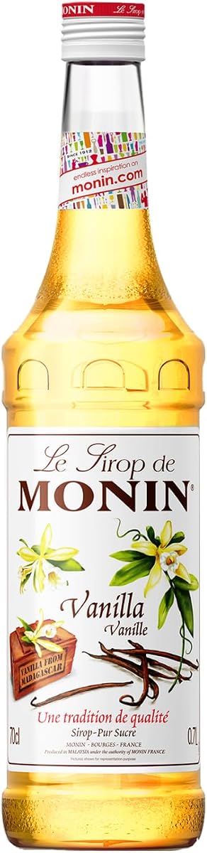 MONIN Premium Vanilla Syrup 700ml for Coffee and Cocktails. Vegan-Friendly, Allergen-Free, 100% Natural Flavours and