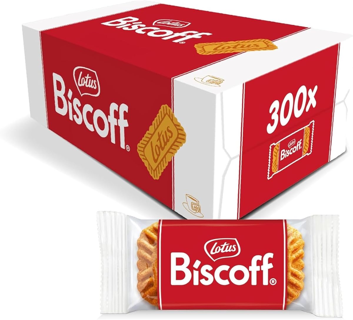 Lotus Bischoff Individually Wrapped "Welcome" Caramelised Biscuits - Original Caramelised Flavor, Single Packaged (Pack of 300)