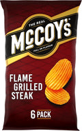 McCoy's Flame Grilled Steak Flavour Ridge Cut Potato Crisps, 6 x 25g 701288