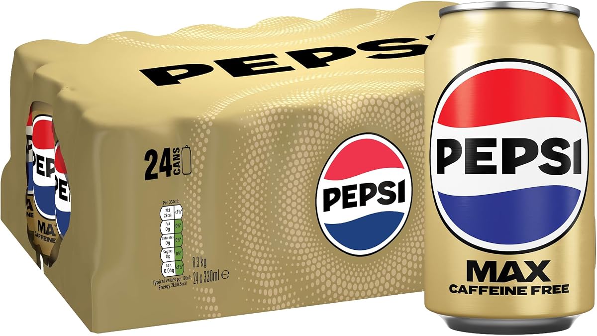 Pepsi Max No Caffeine 330ml Can (Pack of 24)