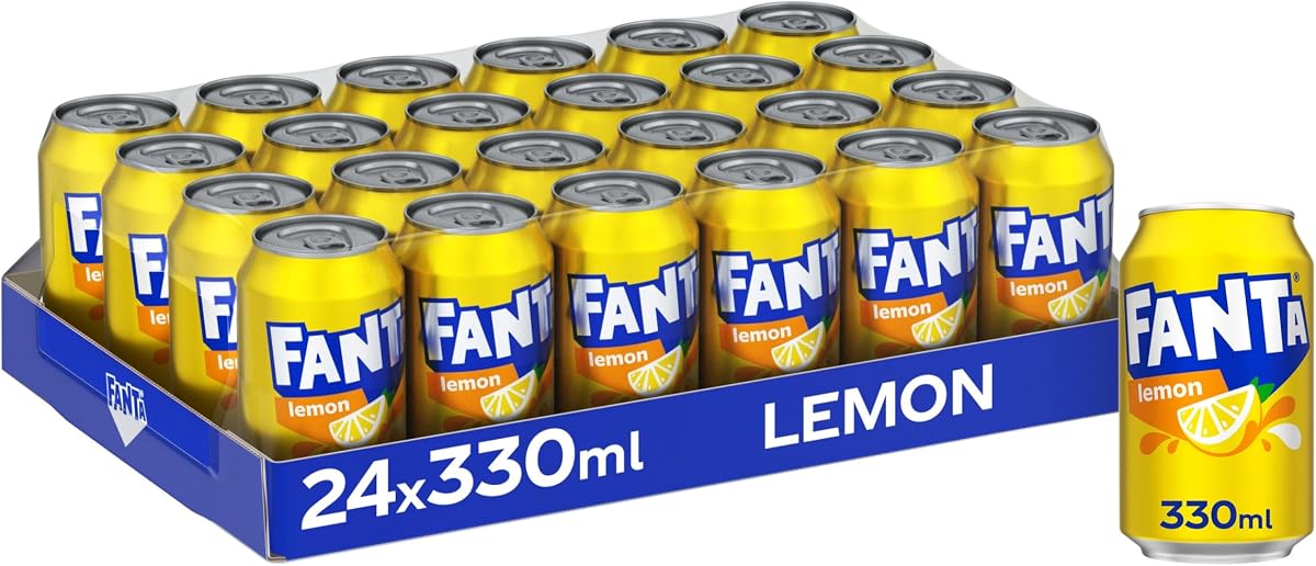 Fanta Lemon Soft Drink Cans, 24 x 330 mL