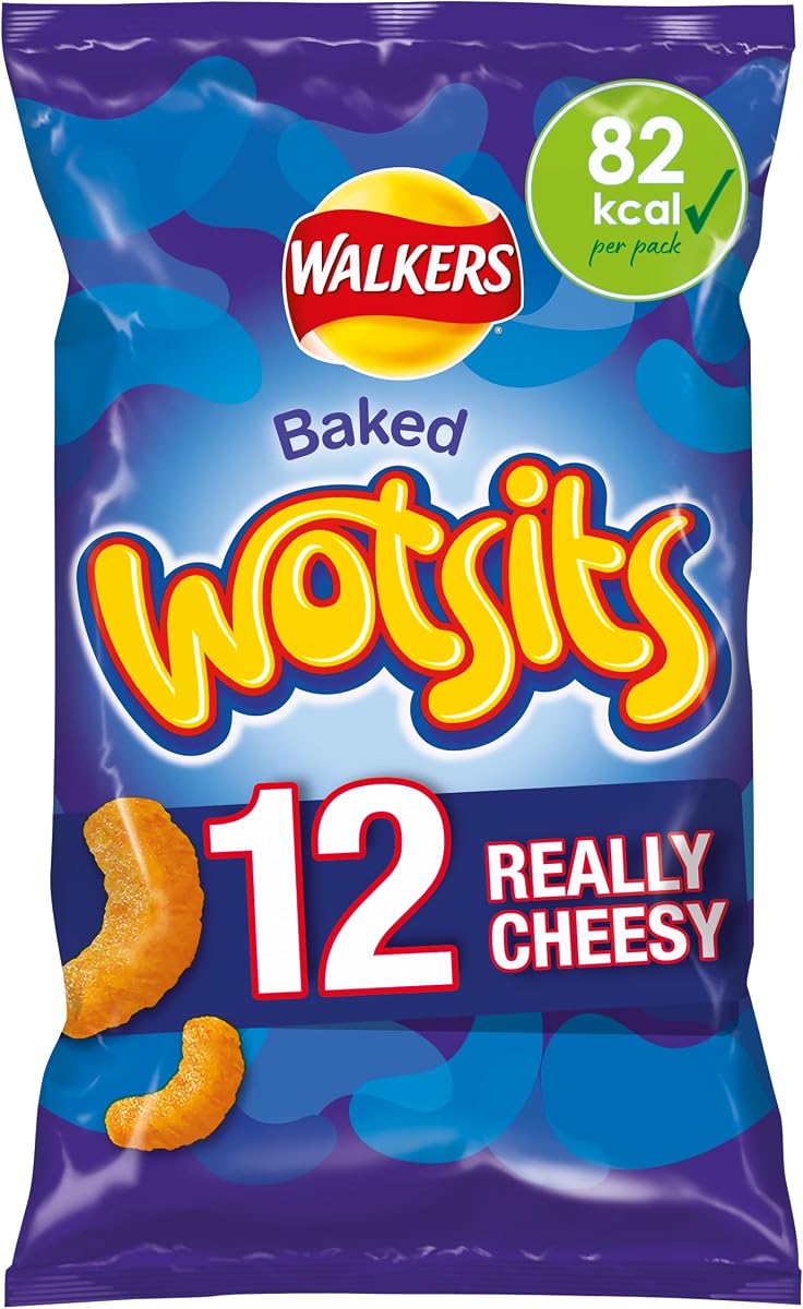 Walkers Wotsits Really Cheesy Multipack Snacks Crisps 12x16.5g