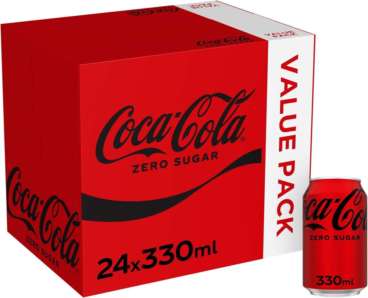 Coca-Cola Zero Sugar Soft Drink Cans, 24 x 330 mL