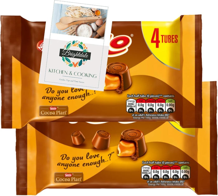 Chocolate Sweet Bundle for Rolo (4 Tubes per pack) 2 Pack 166.4g + Brightdale Kitchen Booklet