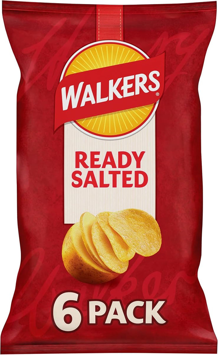 Walkers Ready Salted Multipack Crisps 6x25g