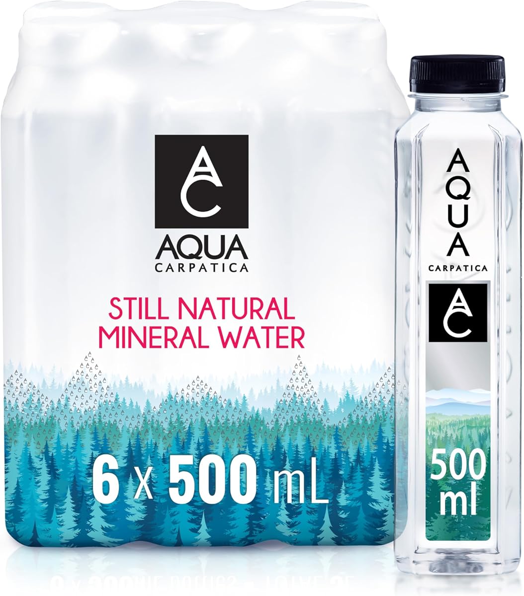 AQUA Carpatica Pure Natural Still Mineral Water, Virtually Nitrate Free, Low Sodium, Naturally Alkaline, Natural Electrolytes
