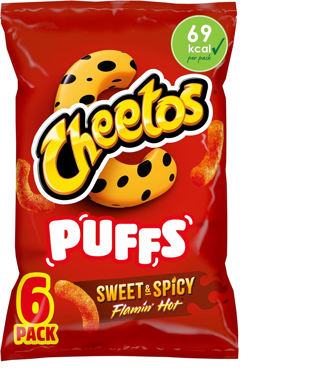 Cheetos Flamin' Hot Puffs, 6 x 13g