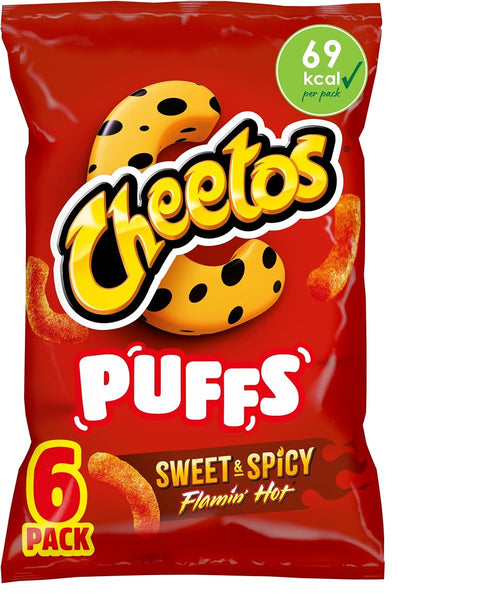 Cheetos Flamin' Hot Puffs, 6 x 13g