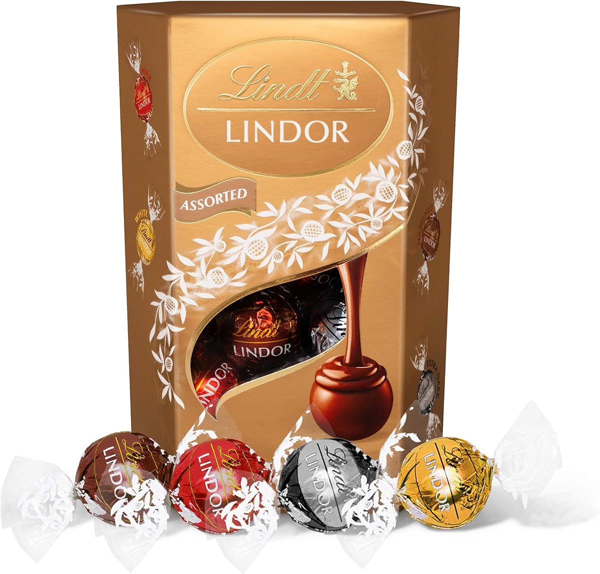 Lindt Lindor Assorted Chocolate Truffles – 200g Box (Approx. 16 Balls) – Smooth Filling – Gift, Birthday, Congratulations